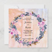 Trendy Watercolor Bloemen Bruiloft Kaart (Voorkant)