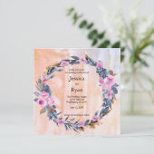 Trendy Watercolor Bloemen Bruiloft Kaart (Staand voorkant)