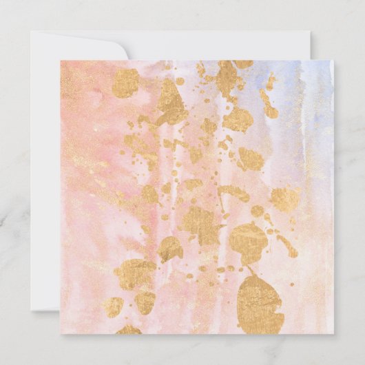 Trendy Watercolor Bloemen Bruiloft Kaart (Achterkant)