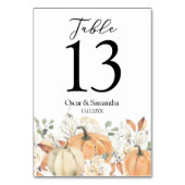 Trendy Watercolor Bloemen & Pompoenen Herfst  Kaart (Achterkant)