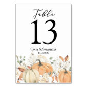 Trendy Watercolor Bloemen & Pompoenen Herfst  Kaart (Voorkant)