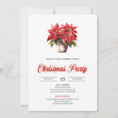 Trendy Watercolor Christmas Flowers Holiday Invite Kaart (Voorkant)
