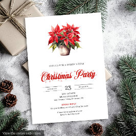 Trendy Watercolor Christmas Flowers Holiday Invite Kaart