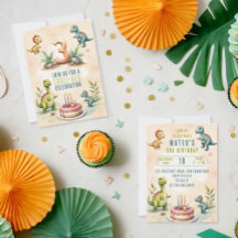 Trendy Watercolor Drie-Rex  Derde 3e Verjaardag