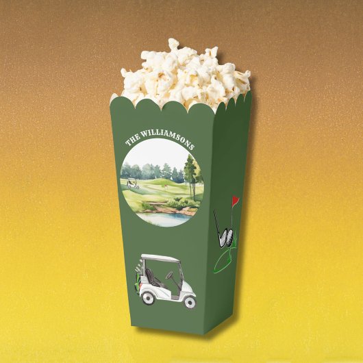 *Trendy Watercolor Golf Oriented Course Cart Bedankdoosjes