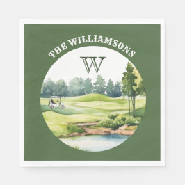 Trendy Watercolor Golf Oriented Course Cart Servet