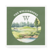 Trendy Watercolor Golf Thema Winkelwagen