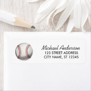 Trendy Watercolor  Honkbal Bal  Retouradres   Etiket