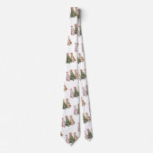 Trendy watercolor kerstbomen groene gouden das (Voorkant)