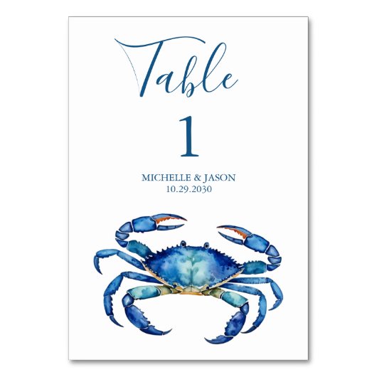 Trendy Watercolor Krab Nautilus Kaart (Voorkant)