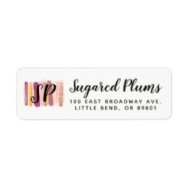 Trendy Watercolor Paars Verf Retouradres Etiket