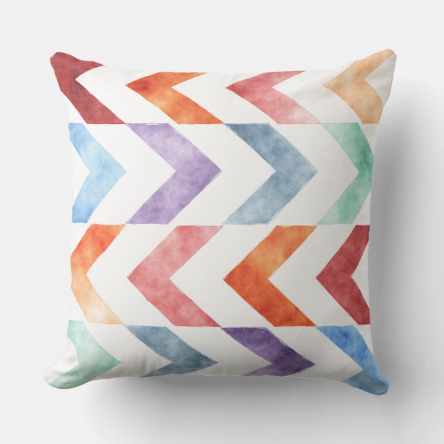 Trendy Watercolor Pijl Kussen (Voorkant)