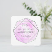 Trendy Waterecolor Diamant | Wees Mijn Getuige Kaart (Staand voorkant)