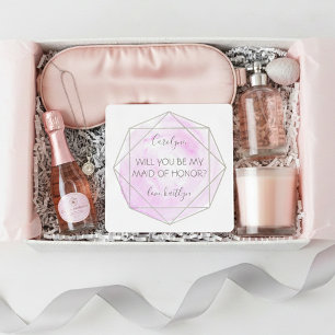 Trendy Waterecolor Diamant   Wees Mijn Getuige Kaart