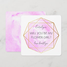 Trendy Waterecolor Diamond | Wees mijn Bloemenmeis Kaart