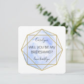 Trendy Waterecolor Diamond | Wees mijn Bridesmaid Kaart (Staand voorkant)