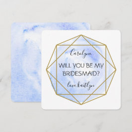 Trendy Waterecolor Diamond | Wees mijn Bridesmaid Kaart