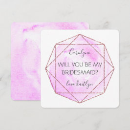 Trendy Waterecolor Diamond | Wees mijn Bridesmaid Kaart