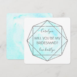 Trendy Waterecolor Diamond | Wees mijn Bridesmaid Kaart