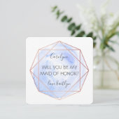 Trendy Waterecolor Diamond | Wees mijn dienstmeisj Kaart (Staand voorkant)