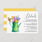 Trendy Watering Can Flowers Bruiloft Details Kaart (Voorkant / Achterkant)