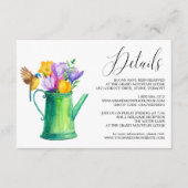 Trendy Watering Can Flowers Bruiloft Details Kaart (Voorkant)