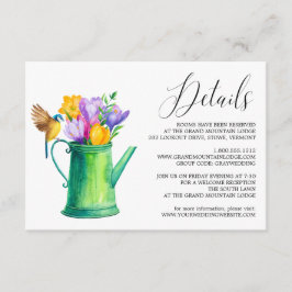 Trendy Watering Can Flowers Bruiloft Details Kaart