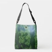 Trendy Watermeloen Fruit Korst Monogrammed Groen Crossbody Tas (Achterkant)
