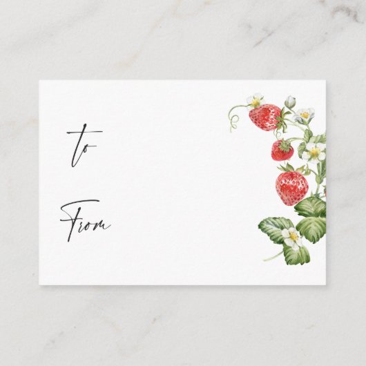 Trendy Waterverf Aardbei Baby Display Douche Informatiekaartje (Achterkant)