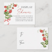 Trendy Waterverf Aardbei Baby Display Douche Informatiekaartje (Voorkant / Achterkant)