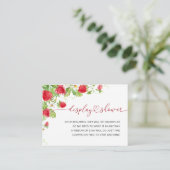 Trendy Waterverf Aardbei Baby Display Douche Informatiekaartje (Staand voorkant)