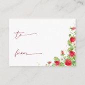 Trendy Waterverf Aardbei Baby Display Douche Informatiekaartje (Achterkant)