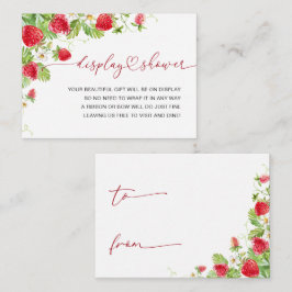 Trendy Waterverf Aardbei Baby Display Douche Informatiekaartje