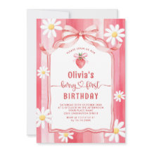 Trendy Waterverf Aardbei Baby eerste verjaardag