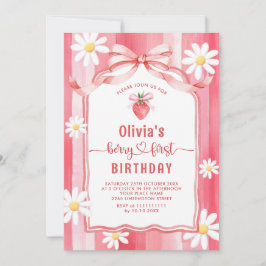 Trendy Waterverf Aardbei Baby eerste verjaardag Kaart