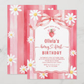 Trendy Waterverf Aardbei Baby eerste verjaardag Kaart (Voorkant / Achterkant)