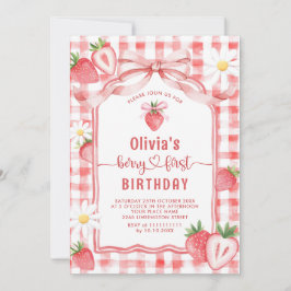 Trendy Waterverf Aardbei Baby eerste verjaardag Kaart