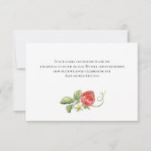 Trendy Waterverf Aardbei Baby shower Dank u Bedankkaart (Achterkant)
