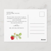 Trendy Waterverf Aardbei Baby shower Dank u Briefkaart (Achterkant)