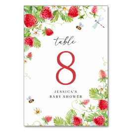 Trendy Waterverf Aardbei Baby shower Kaart