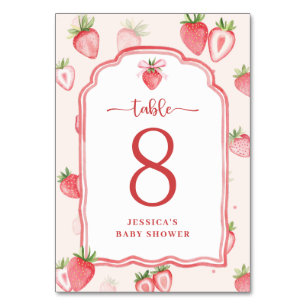 Trendy Waterverf Aardbei Baby shower Kaart