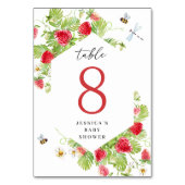 Trendy Waterverf Aardbei Baby shower Kaart (Achterkant)