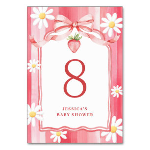 Trendy Waterverf Aardbei Baby shower Kaart