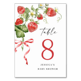 Trendy Waterverf Aardbei Baby shower Kaart