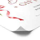 Trendy Waterverf Aardbei Boeken voor Baby shower Poster (Hoek)