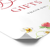 Trendy waterverf aardbei boeken voor baby shower poster (Hoek)