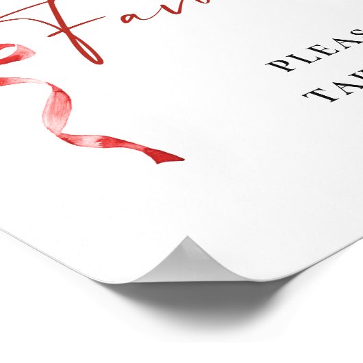 Trendy Waterverf Aardbei Bruids Favorieten Poster (Hoek)