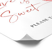 Trendy Waterverf Aardbei Bruids Liefde is Zoet Poster (Hoek)