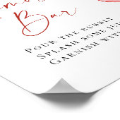 Trendy Waterverf Aardbei Bruids Mimosa Bar Poster (Hoek)