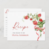 Trendy Waterverf Aardbei Bruids Recept Kaart (Voorkant / Achterkant)